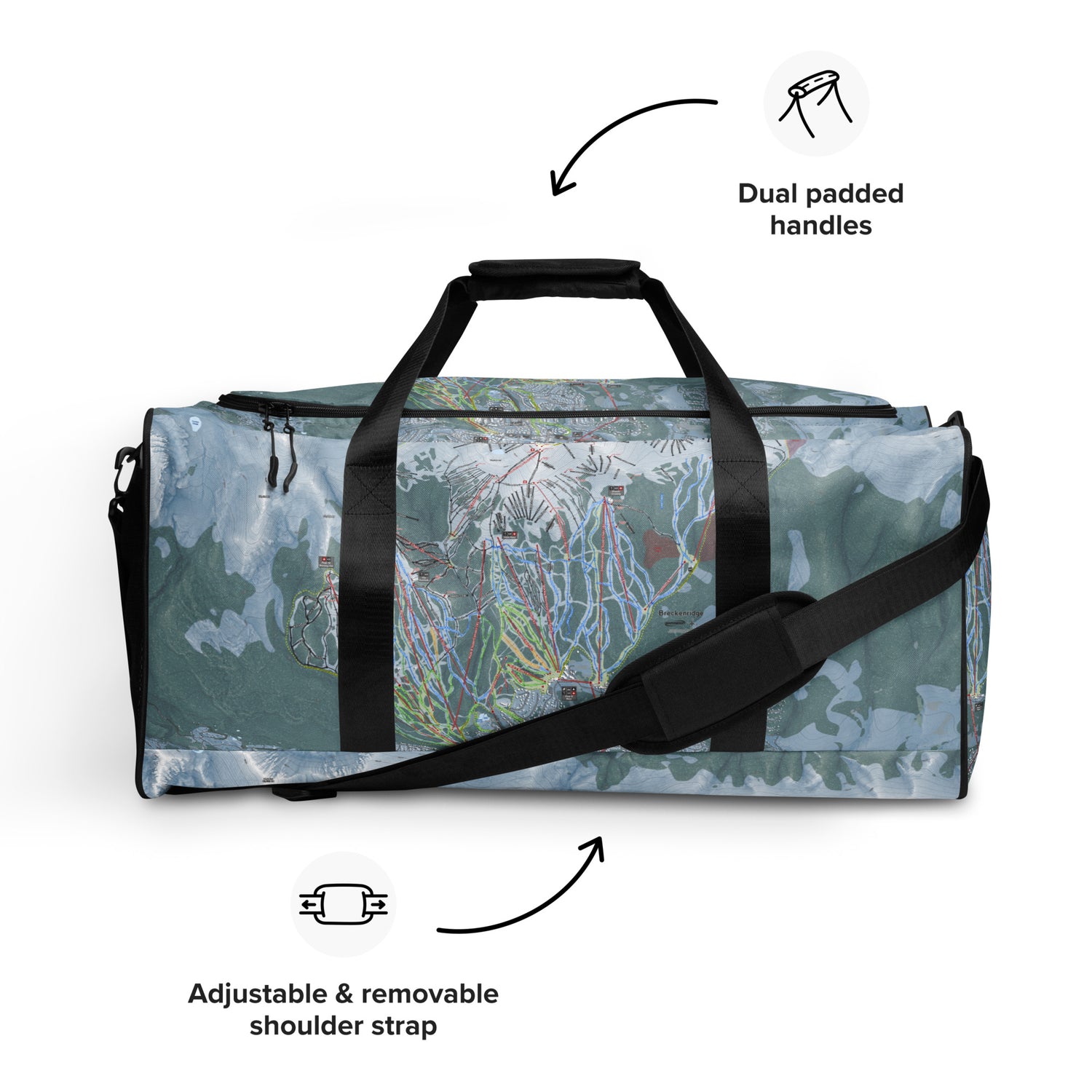 Breckenridge, Colorado Ski Trail Map Duffle bag