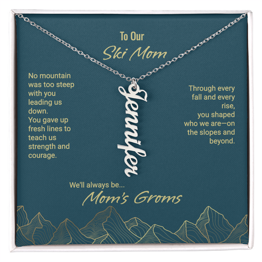 Mom's Groms Multi Vertical Name Necklace - Powderaddicts