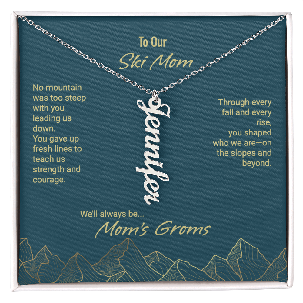 Mom's Groms Multi Vertical Name Necklace