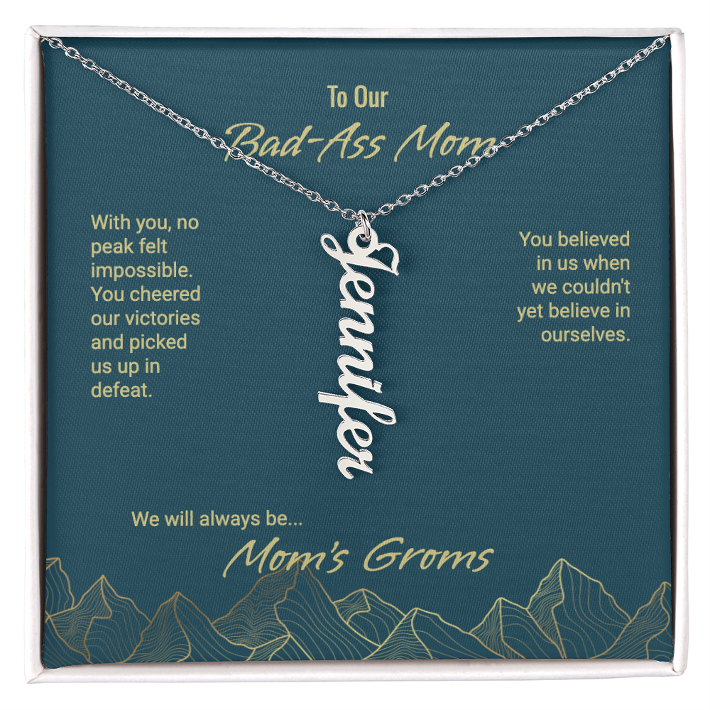 Mom's Groms Multi Vertical Name Necklace