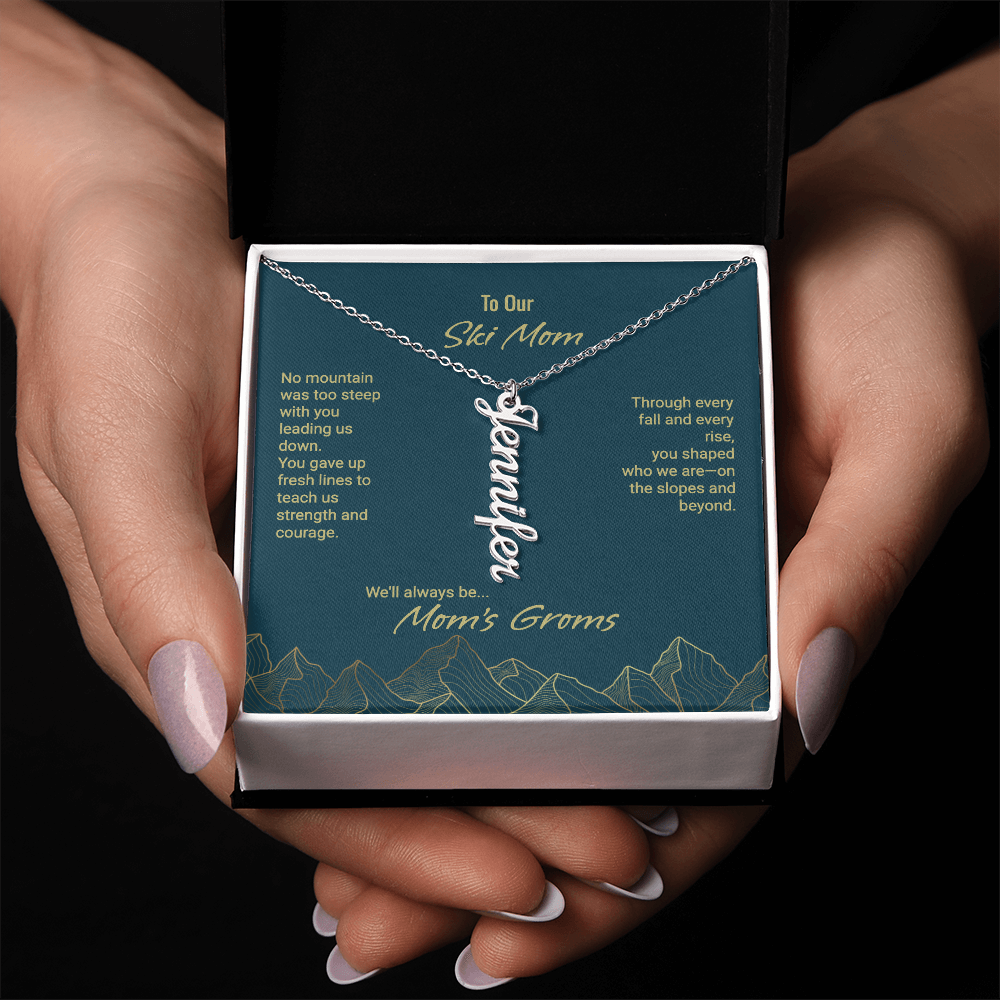 Mom's Groms Multi Vertical Name Necklace - Powderaddicts