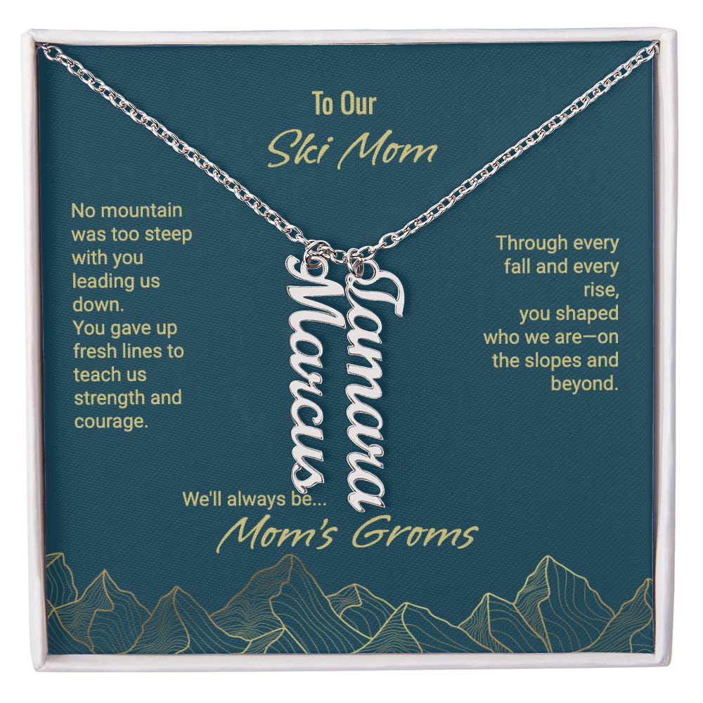 Mom's Groms Multi Vertical Name Necklace - Powderaddicts
