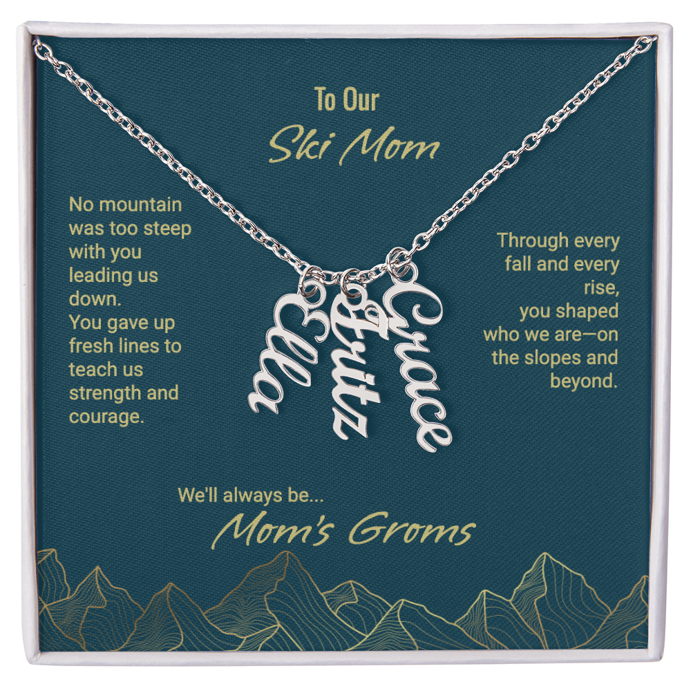 Mom's Groms Multi Vertical Name Necklace - Powderaddicts