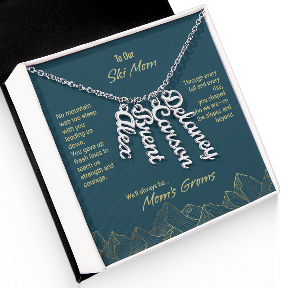 Mom's Groms Multi Vertical Name Necklace - Powderaddicts