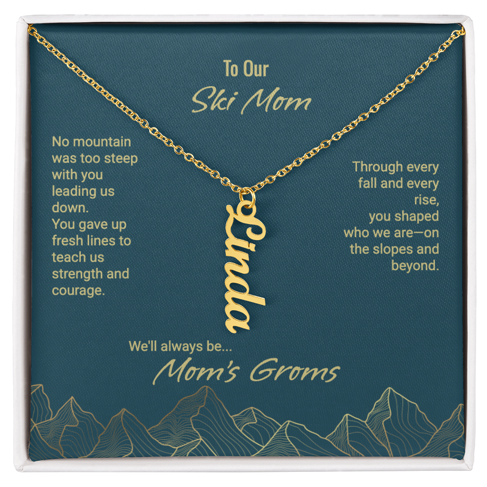 Mom's Groms Multi Vertical Name Necklace - Powderaddicts