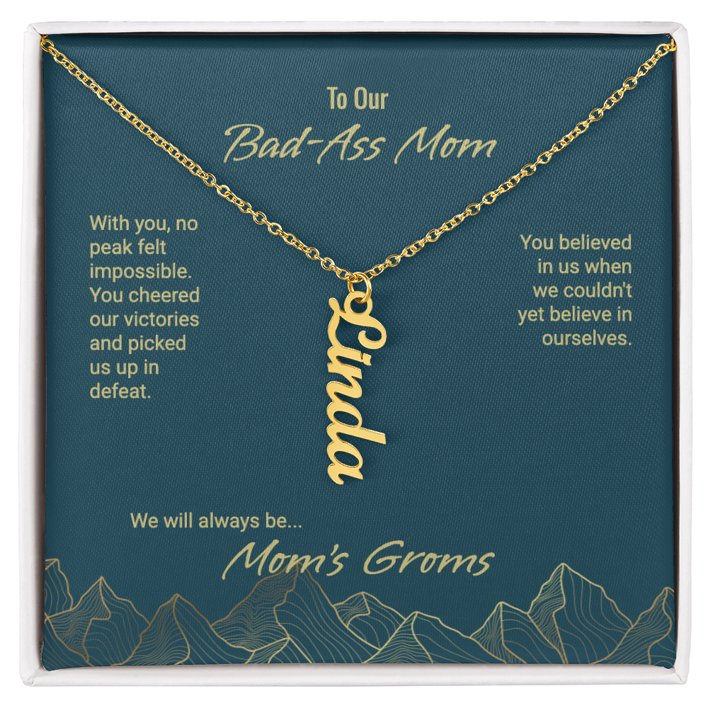 Mom's Groms Multi Vertical Name Necklace - Powderaddicts