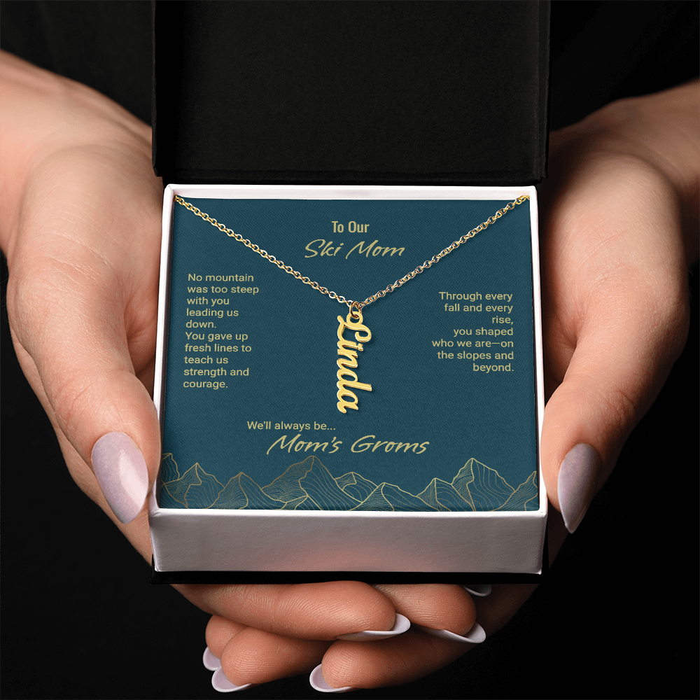 Mom's Groms Multi Vertical Name Necklace