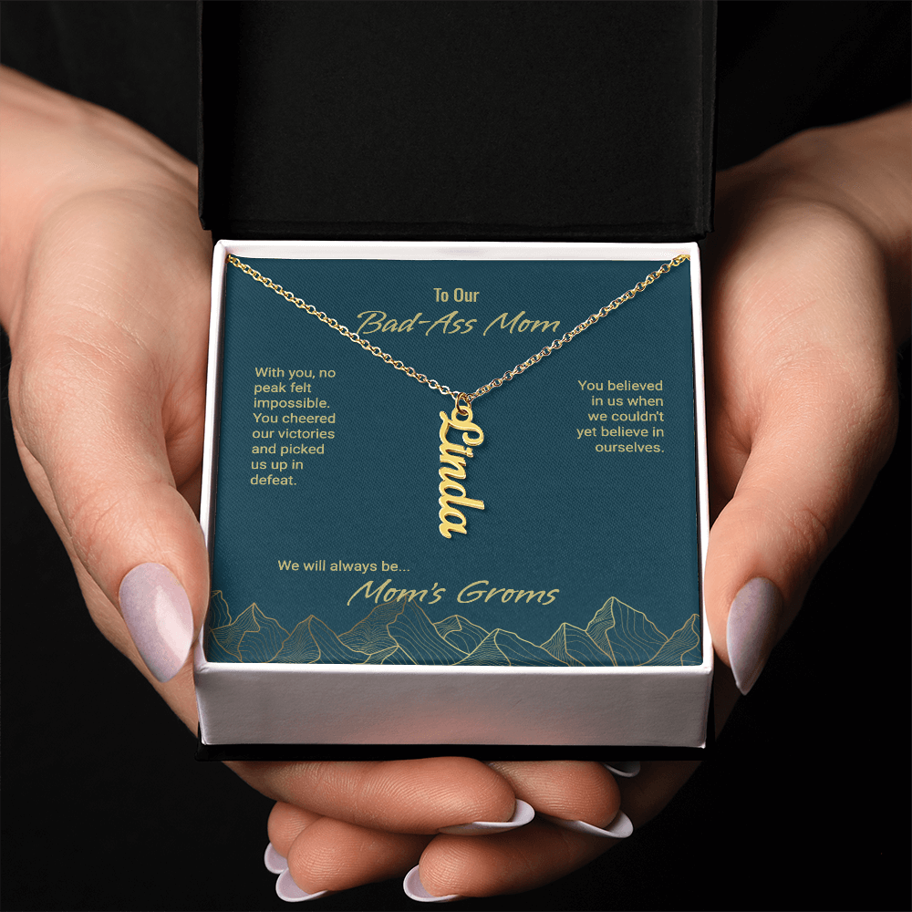 Mom's Groms Multi Vertical Name Necklace