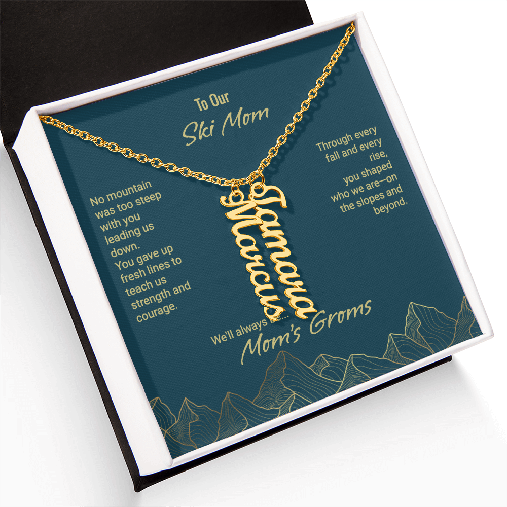 Mom's Groms Multi Vertical Name Necklace
