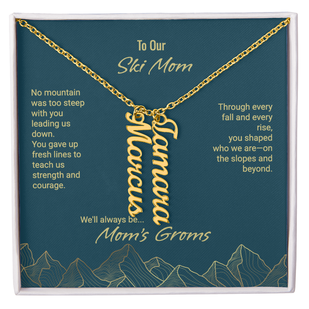 Mom's Groms Multi Vertical Name Necklace - Powderaddicts