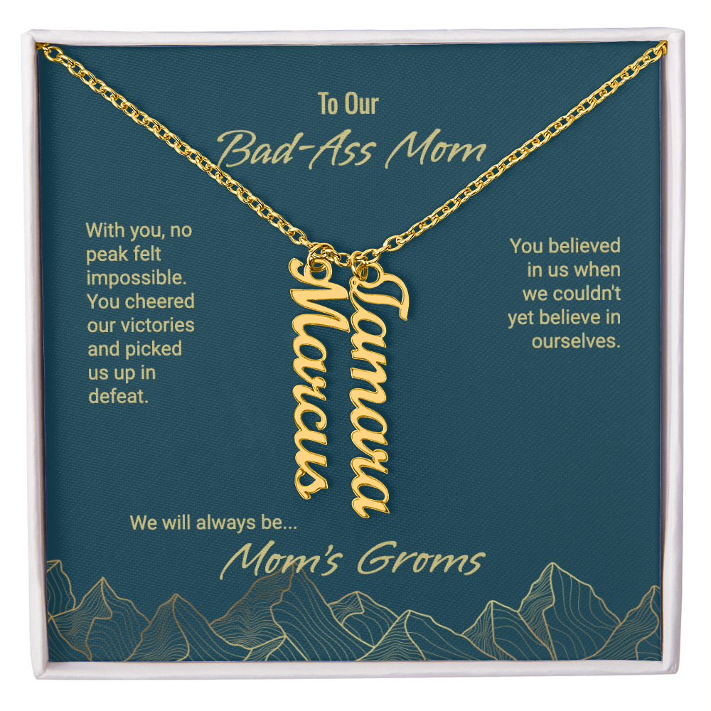 Mom's Groms Multi Vertical Name Necklace - Powderaddicts