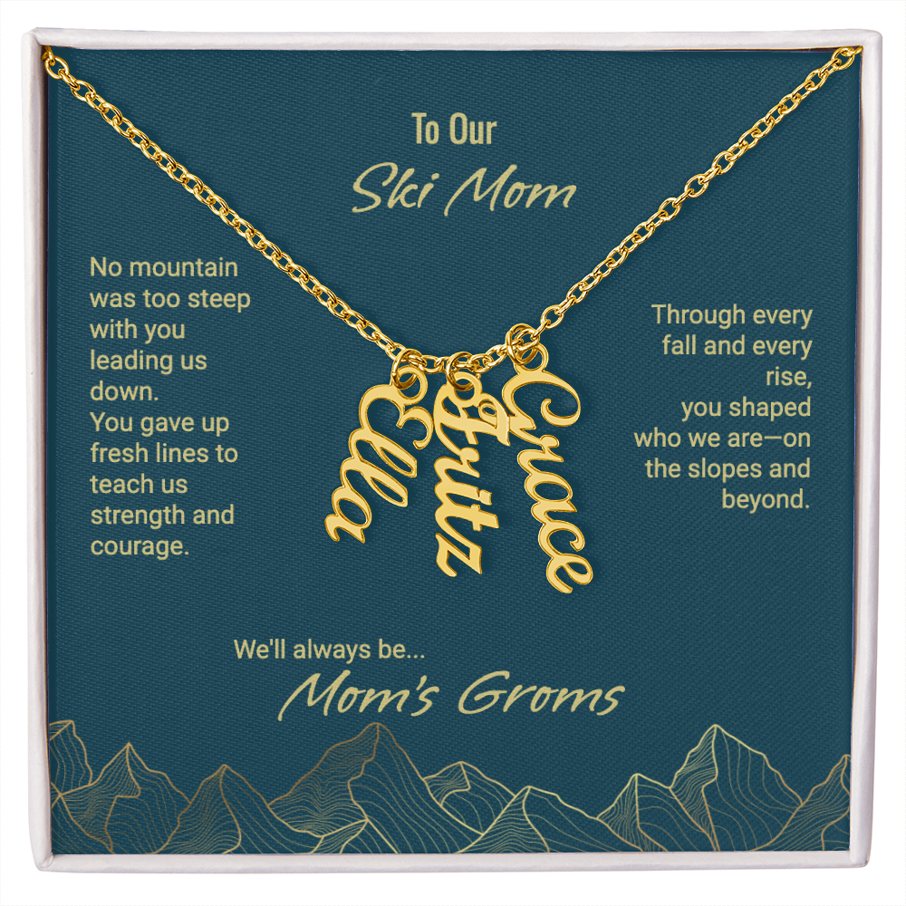 Mom's Groms Multi Vertical Name Necklace - Powderaddicts