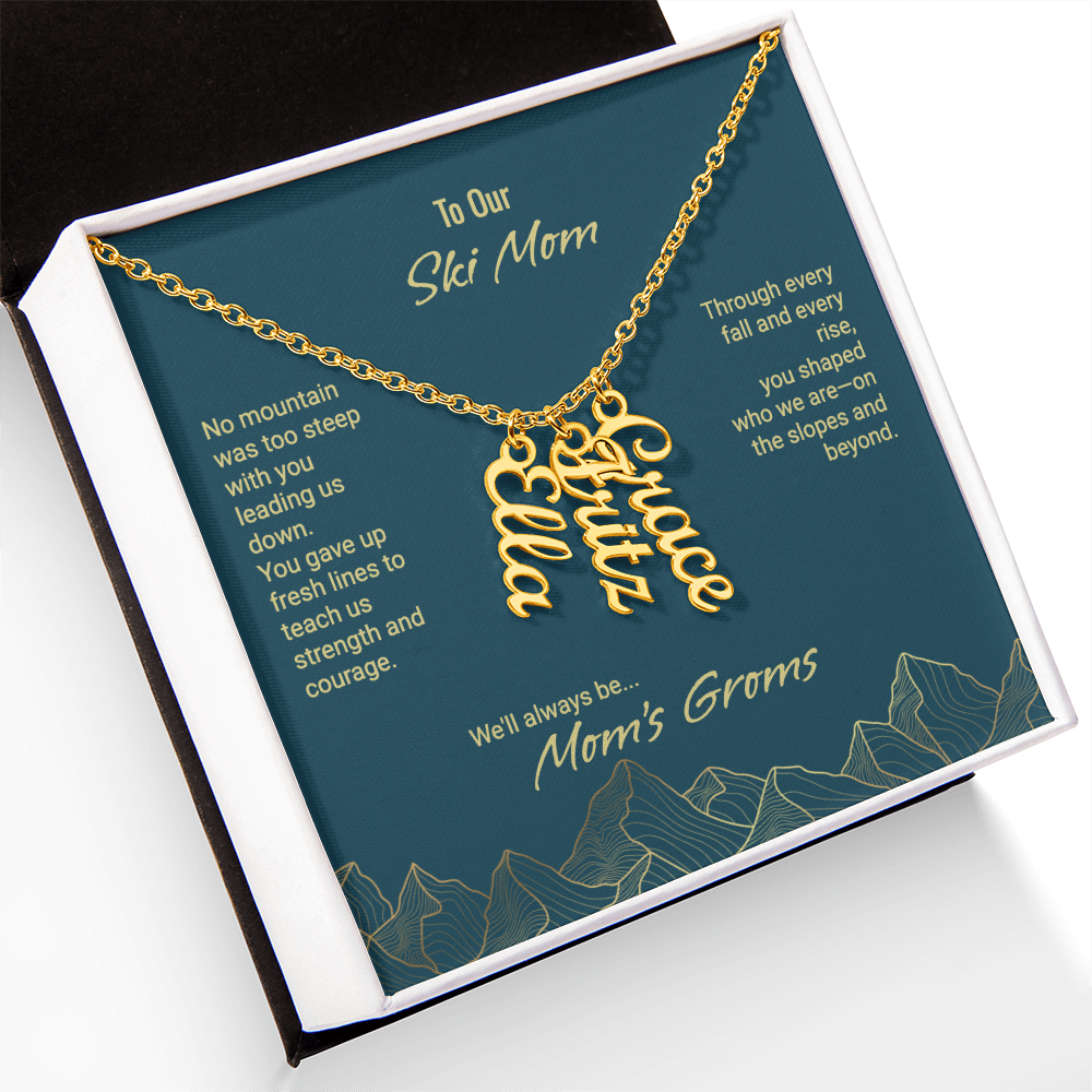 Mom's Groms Multi Vertical Name Necklace - Powderaddicts