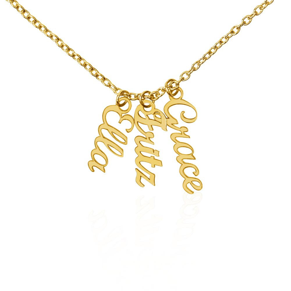 Mom's Groms Multi Vertical Name Necklace