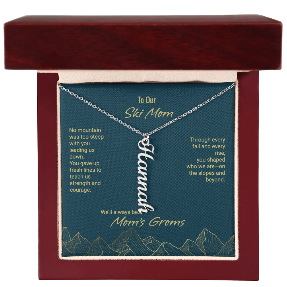 Mom's Groms Multi Vertical Name Necklace - Powderaddicts