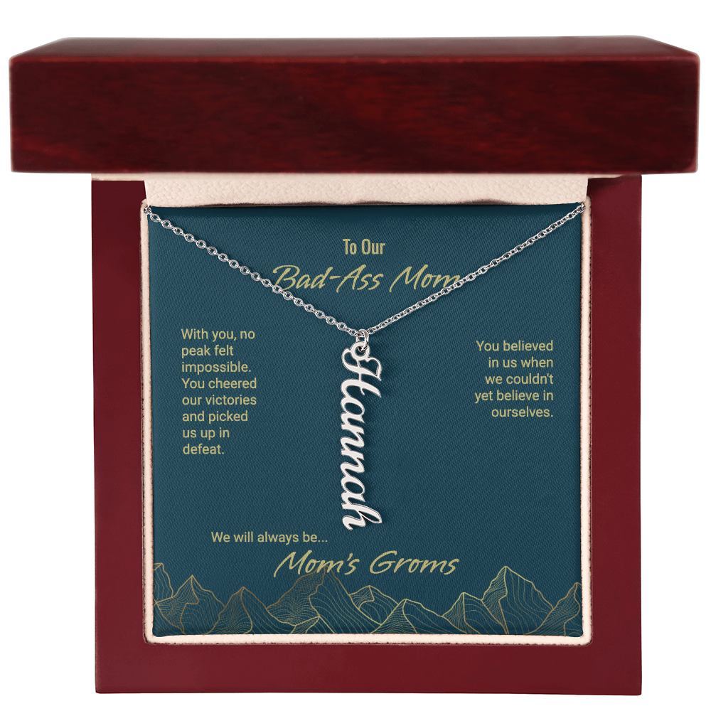 Mom's Groms Multi Vertical Name Necklace