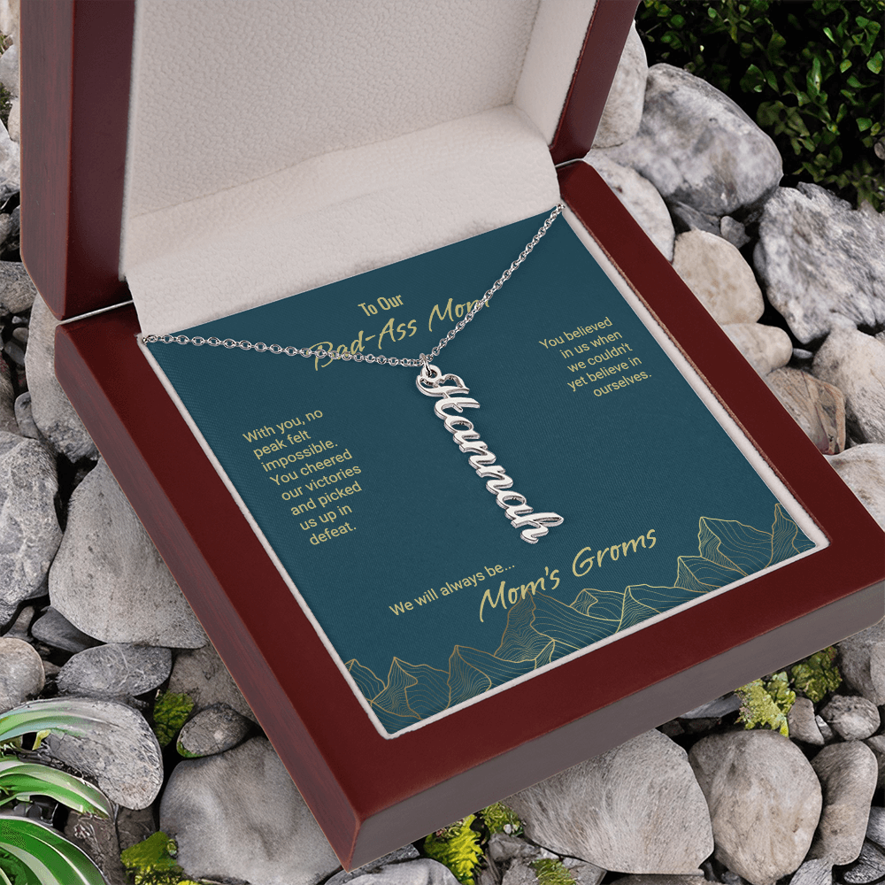 Mom's Groms Multi Vertical Name Necklace