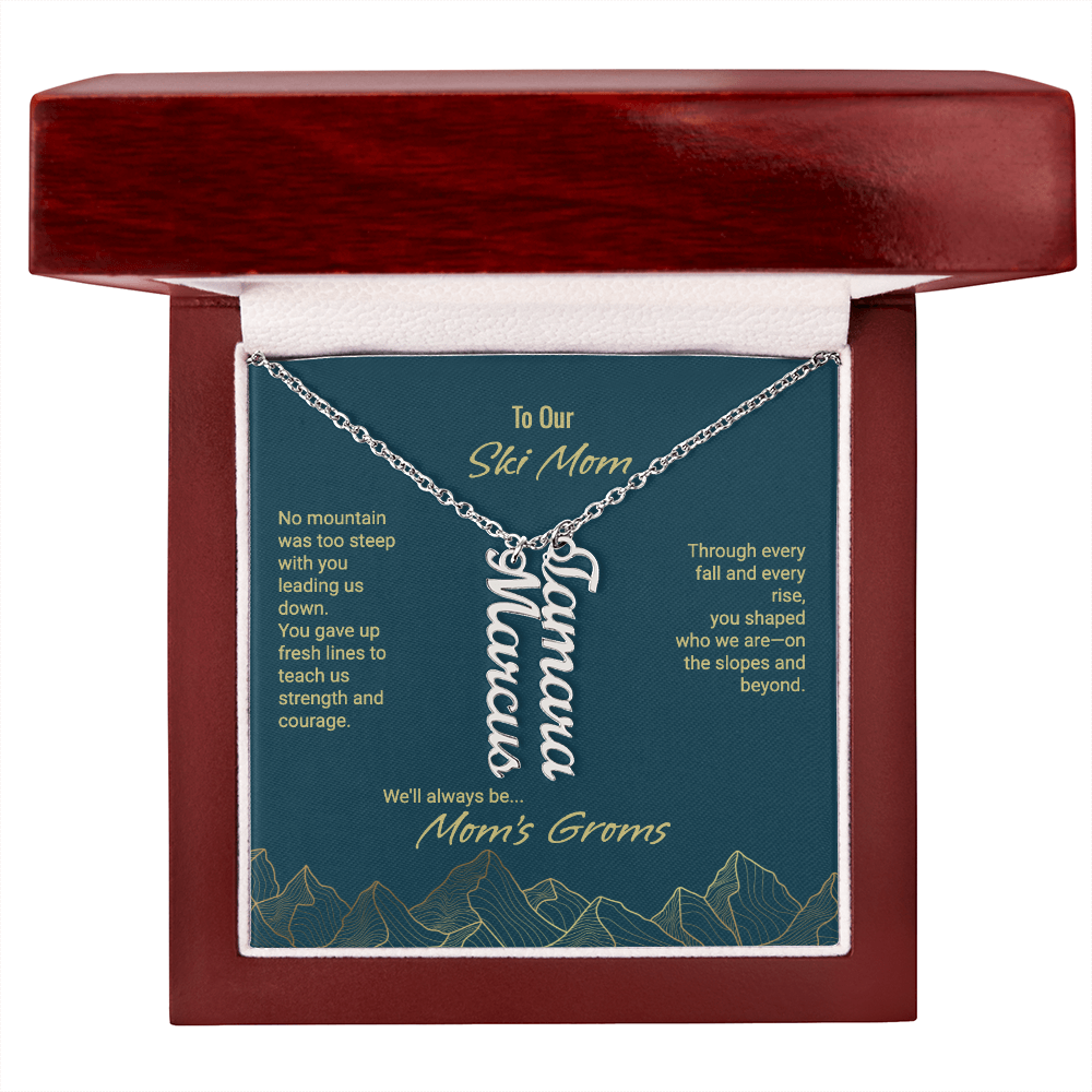 Mom's Groms Multi Vertical Name Necklace - Powderaddicts