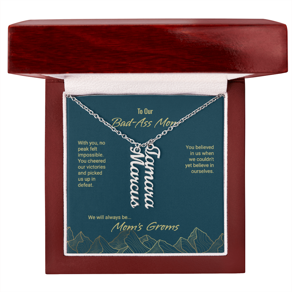 Mom's Groms Multi Vertical Name Necklace