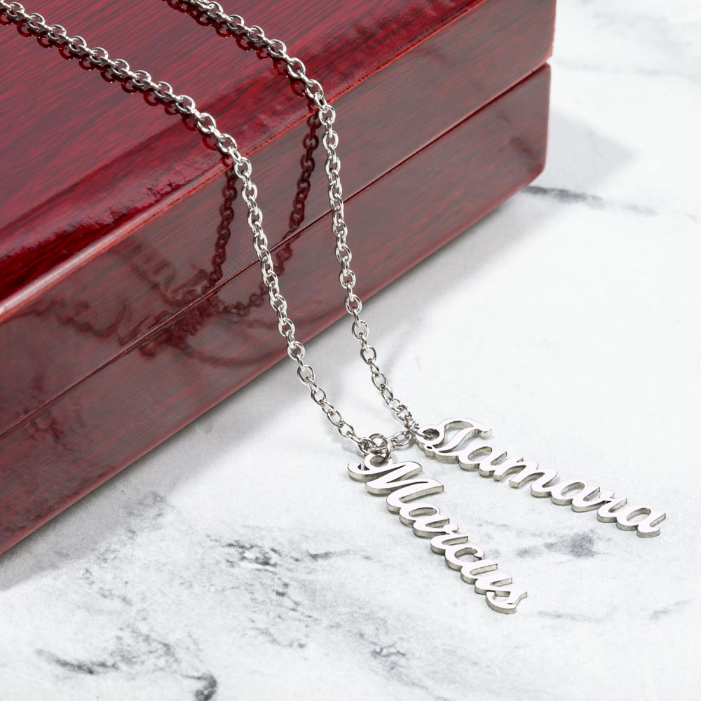Mom's Groms Multi Vertical Name Necklace