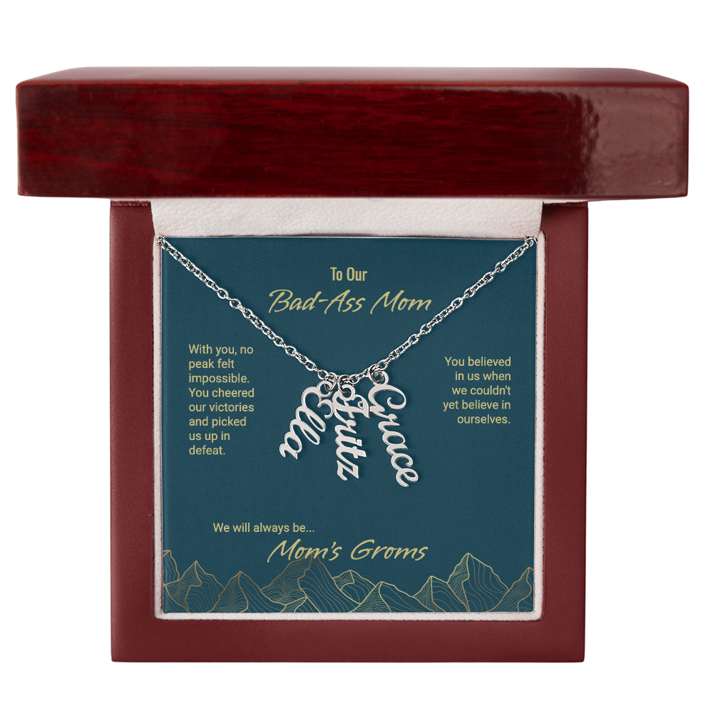 Mom's Groms Multi Vertical Name Necklace