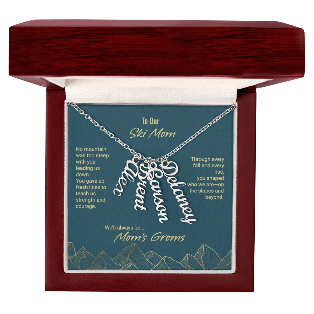 Mom's Groms Multi Vertical Name Necklace - Powderaddicts