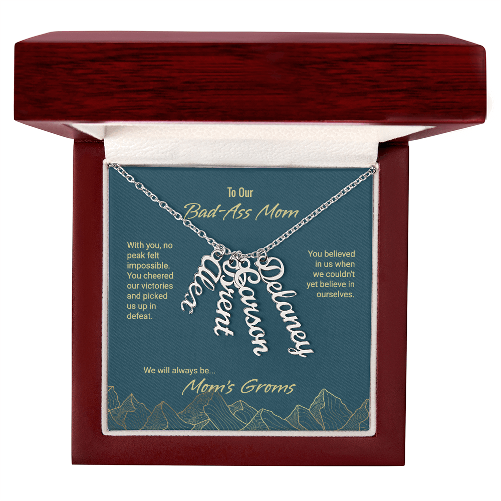Mom's Groms Multi Vertical Name Necklace - Powderaddicts