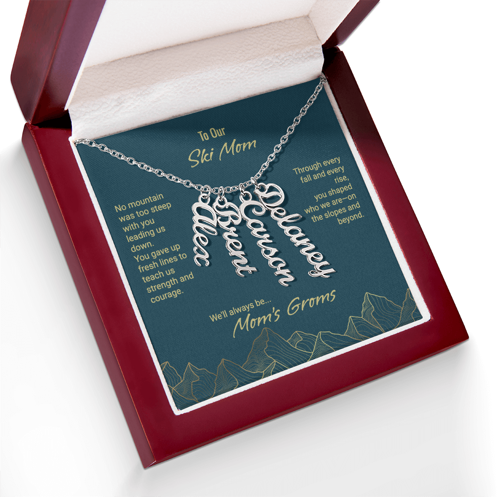 Mom's Groms Multi Vertical Name Necklace