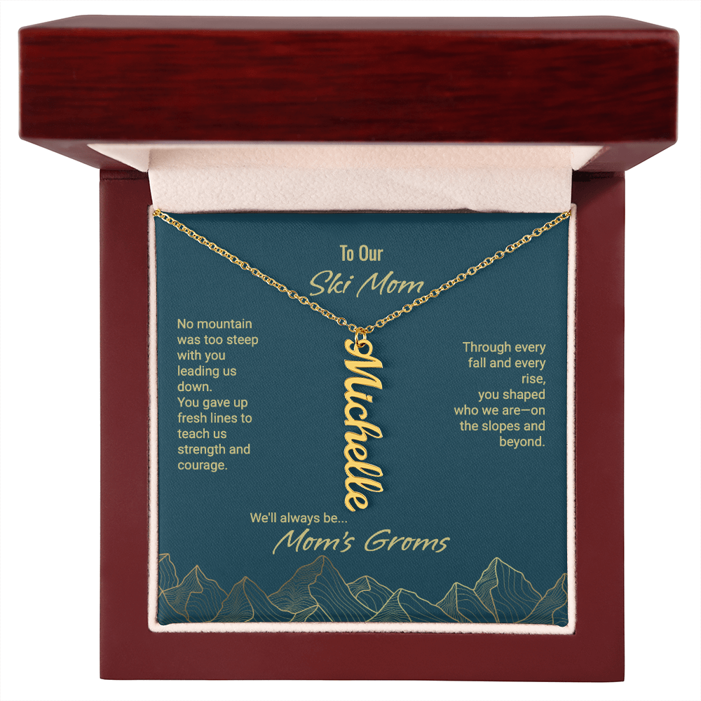 Mom's Groms Multi Vertical Name Necklace - Powderaddicts