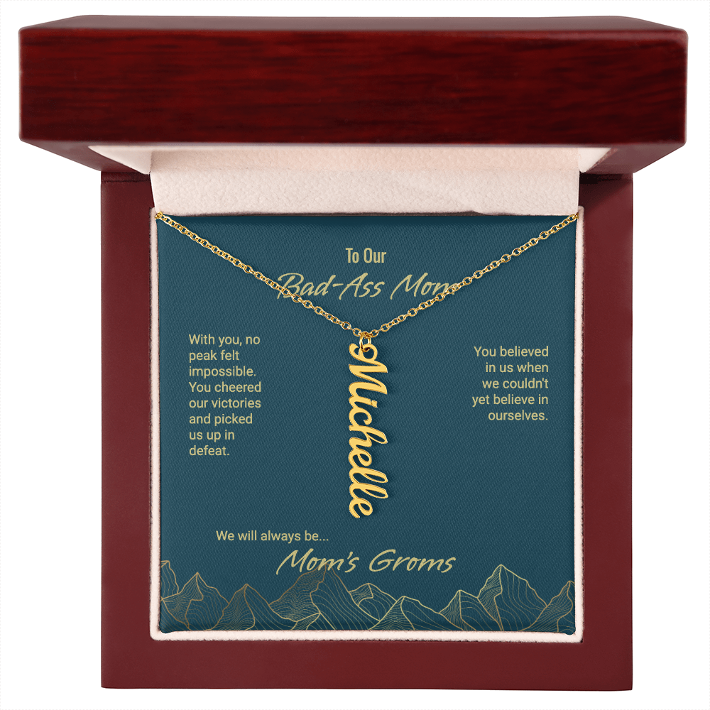 Mom's Groms Multi Vertical Name Necklace - Powderaddicts