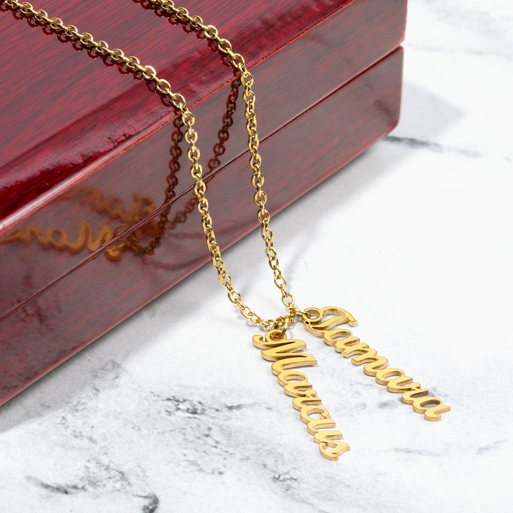 Mom's Groms Multi Vertical Name Necklace
