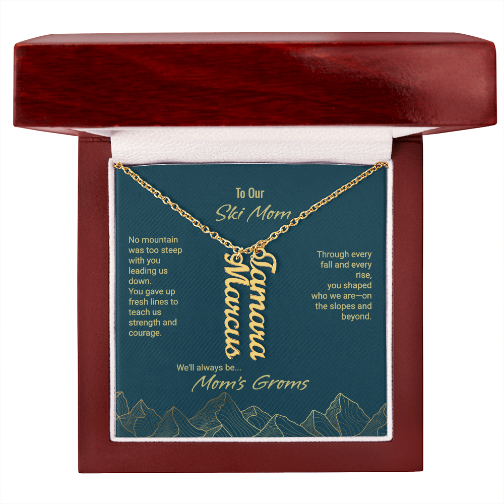 Mom's Groms Multi Vertical Name Necklace - Powderaddicts