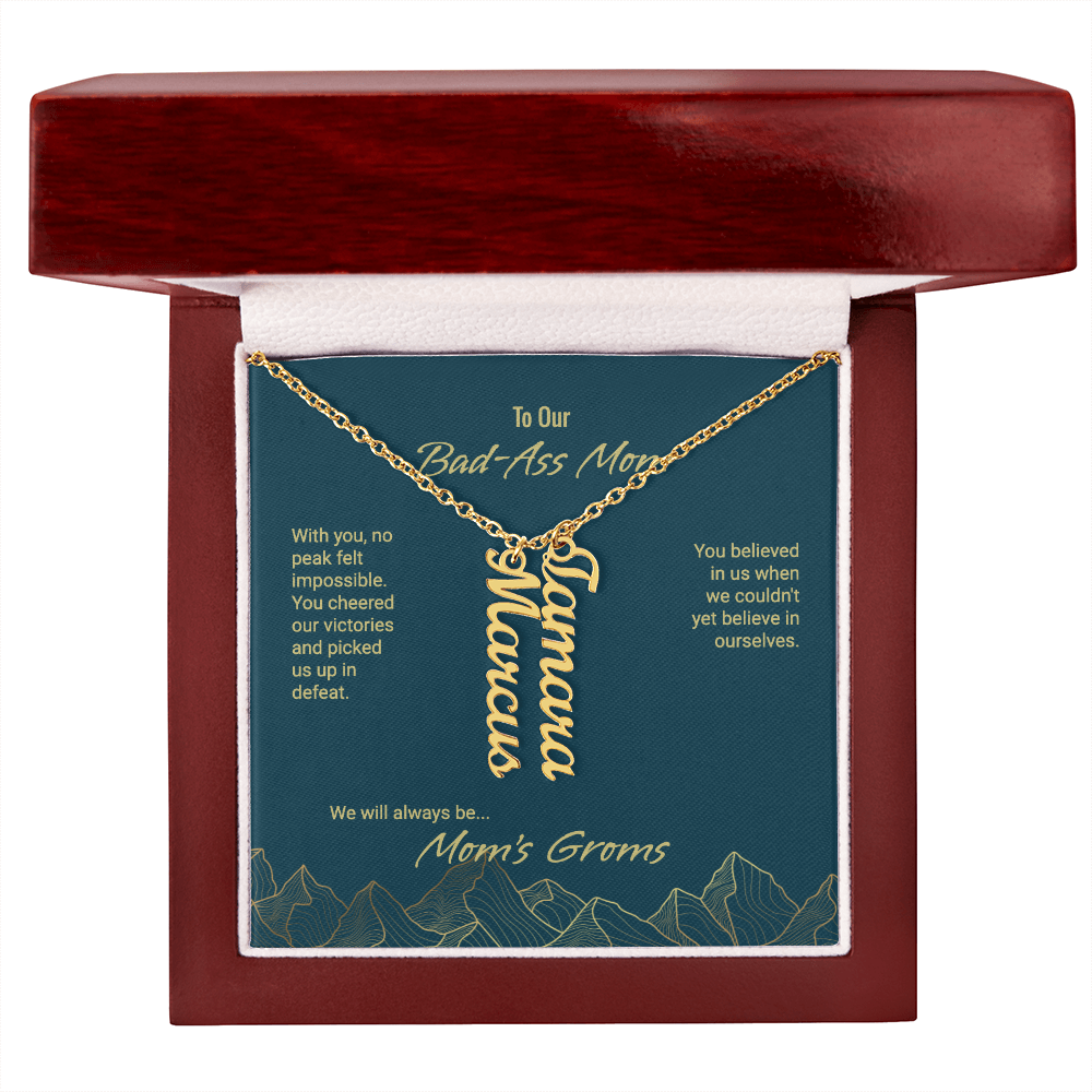 Mom's Groms Multi Vertical Name Necklace