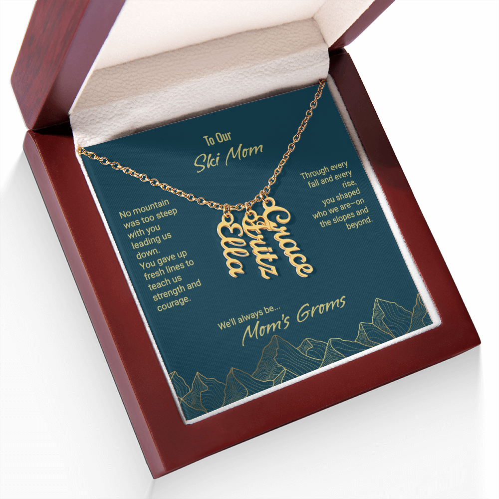 Mom's Groms Multi Vertical Name Necklace - Powderaddicts