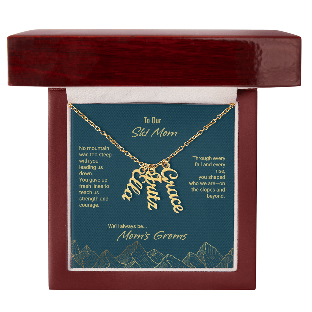 Mom's Groms Multi Vertical Name Necklace