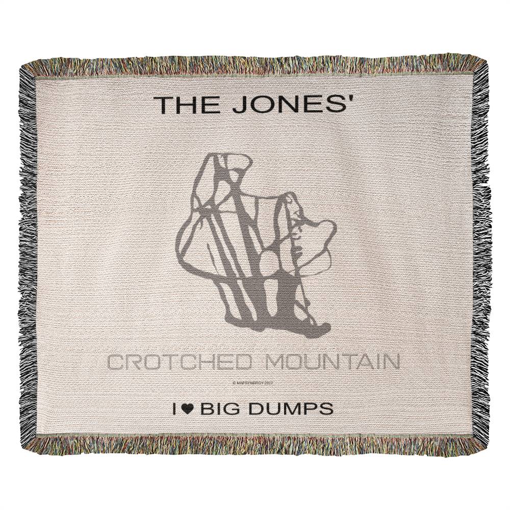 PERSONALIZED CROTCHED MOUNTAIN, NEW HAMPSHIRE WOVEN BLANKET