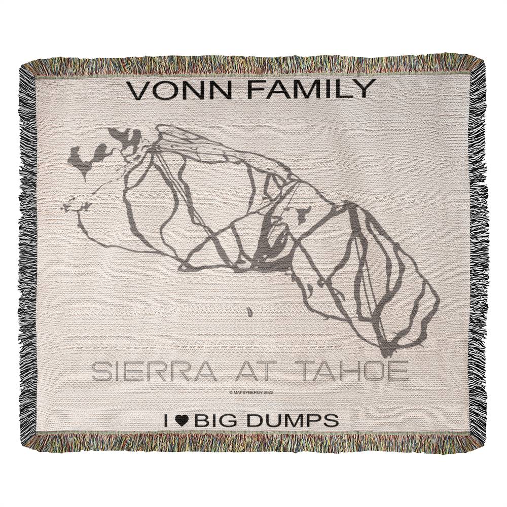 PERSONALIZED Sierra at Tahoe, California WOVEN BLANKET