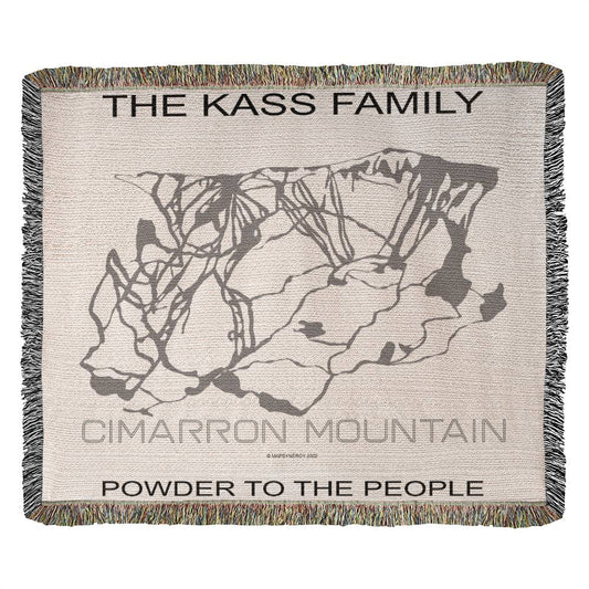PERSONALIZED CIMARRON MOUNTAIN, COLORADO WOVEN BLANKET