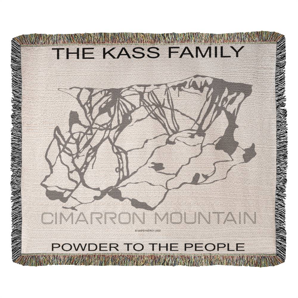 PERSONALIZED CIMARRON MOUNTAIN, COLORADO WOVEN BLANKET