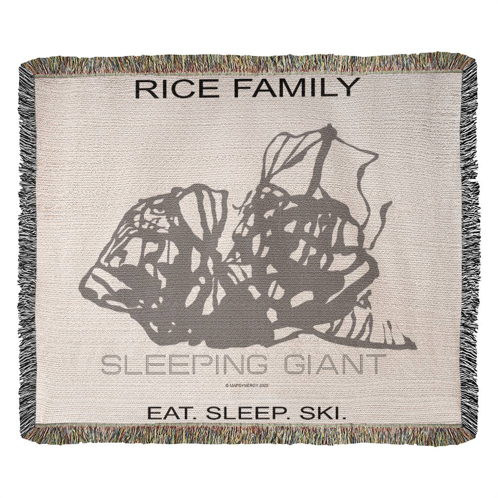 PERSONALIZED SLEEPING GIANT,  WYOMING WOVEN BLANKET