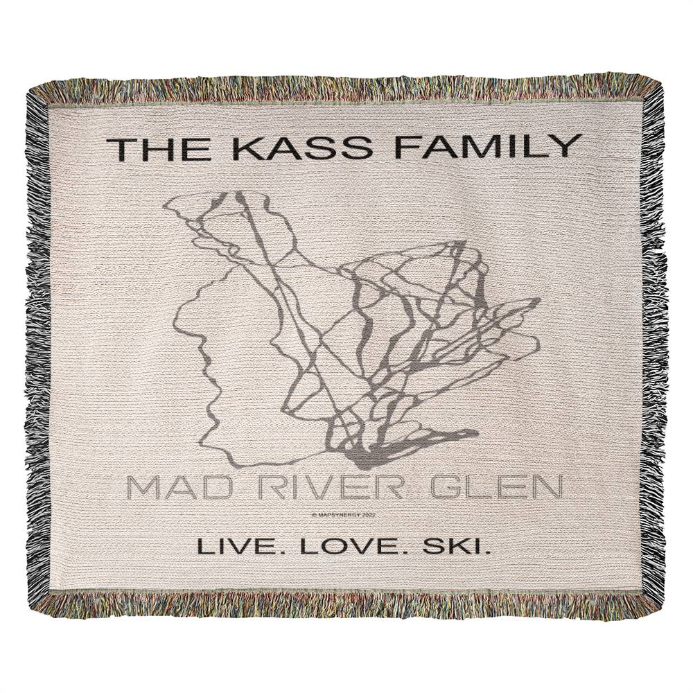 PERSONALIZED Mad River Glen, Vermont WOVEN BLANKET
