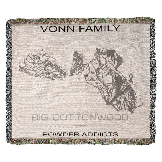 PERSONALIZED BIG COTTONWOOD, UTAH WOVEN BLANKET