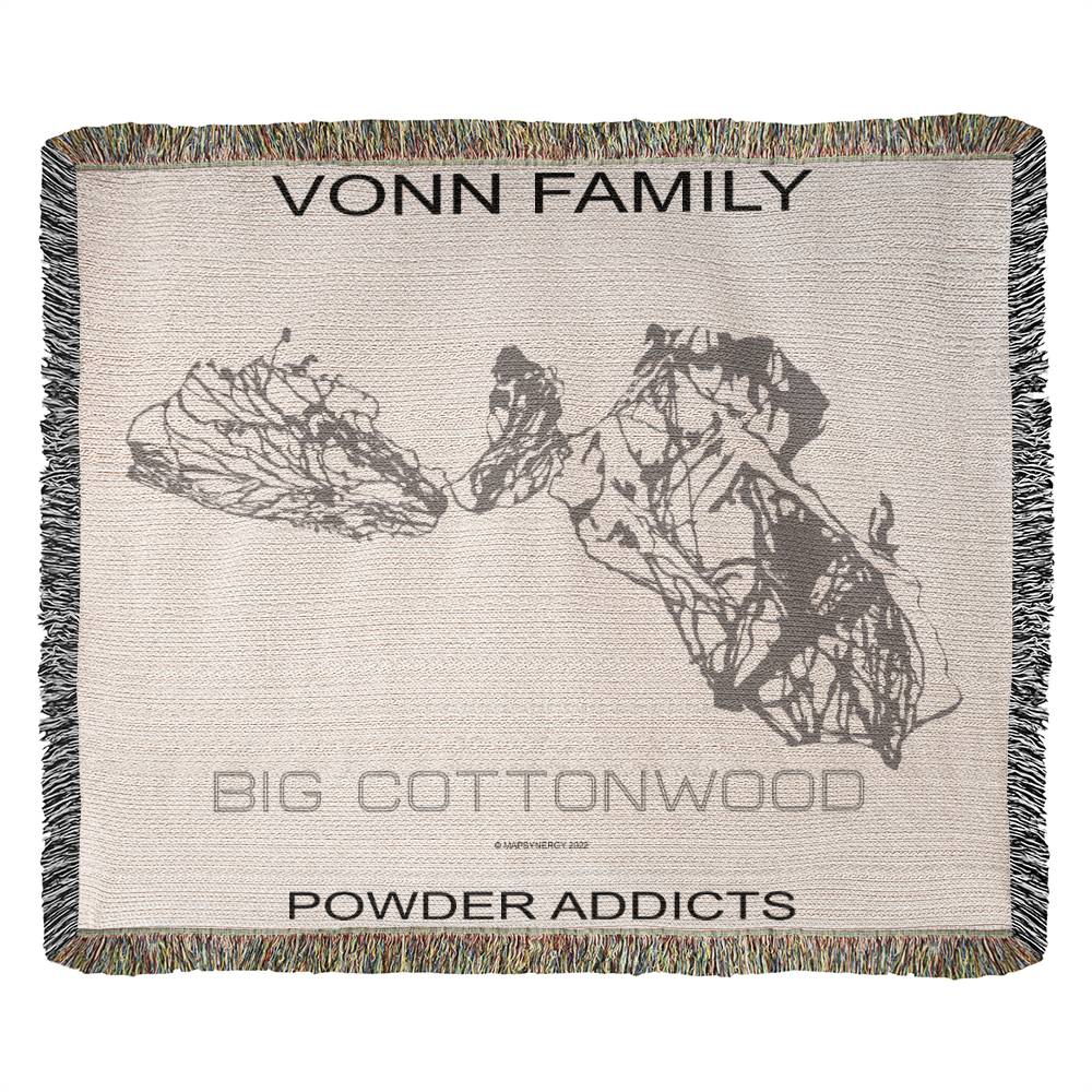PERSONALIZED BIG COTTONWOOD, UTAH WOVEN BLANKET