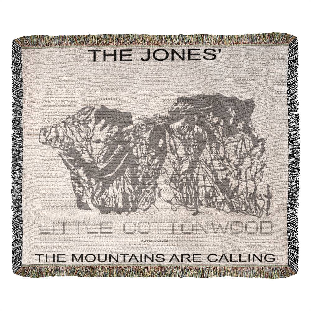 PERSONALIZED LITTLE COTTONWOOD, UTAH WOVEN BLANKET