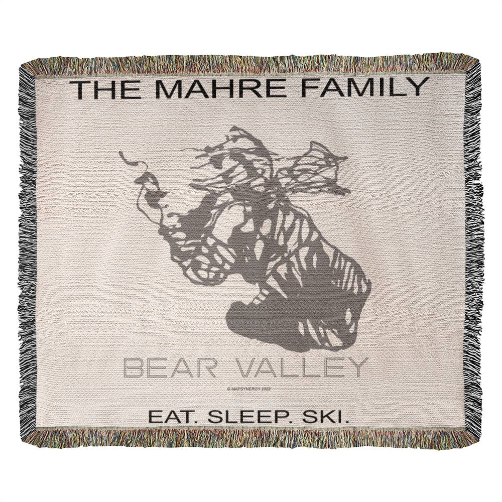 PERSONALIZED Bear Valley, California WOVEN BLANKET - Powderaddicts