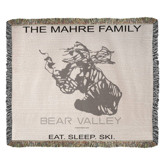 PERSONALIZED Bear Valley, California WOVEN BLANKET - Powderaddicts