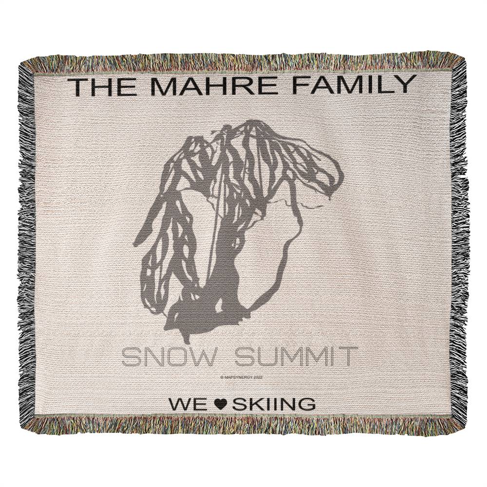 PERSONALIZED Snow Summit, California WOVEN BLANKET