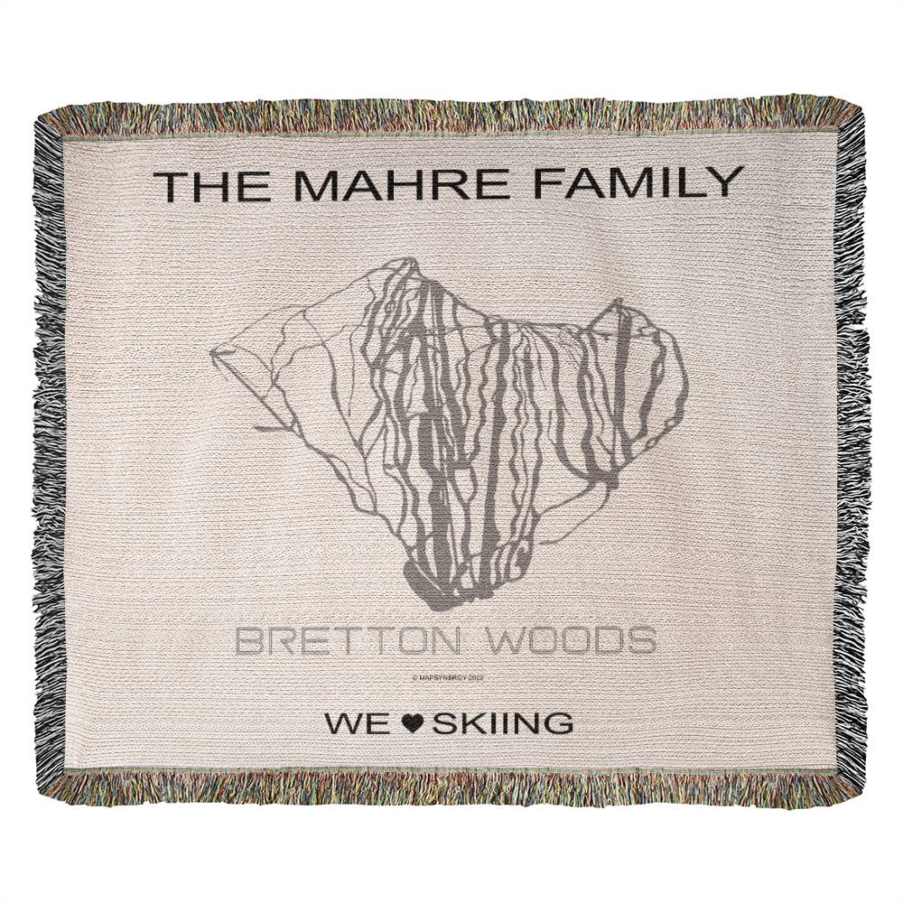 PERSONALIZED BRETTON WOODS, NEW HAMPSHIRE WOVEN BLANKET