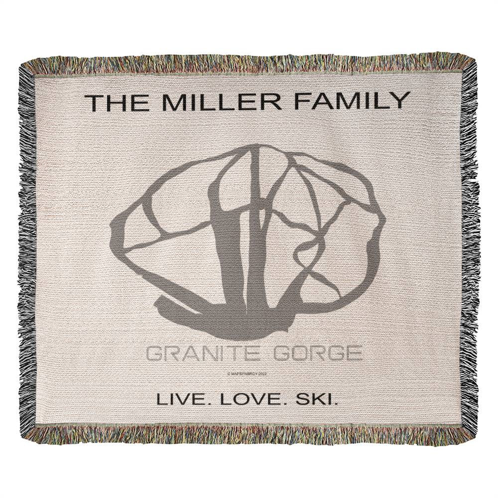 PERSONALIZED GRANITE GORGE, NEW HAMPSHIRE WOVEN BLANKET