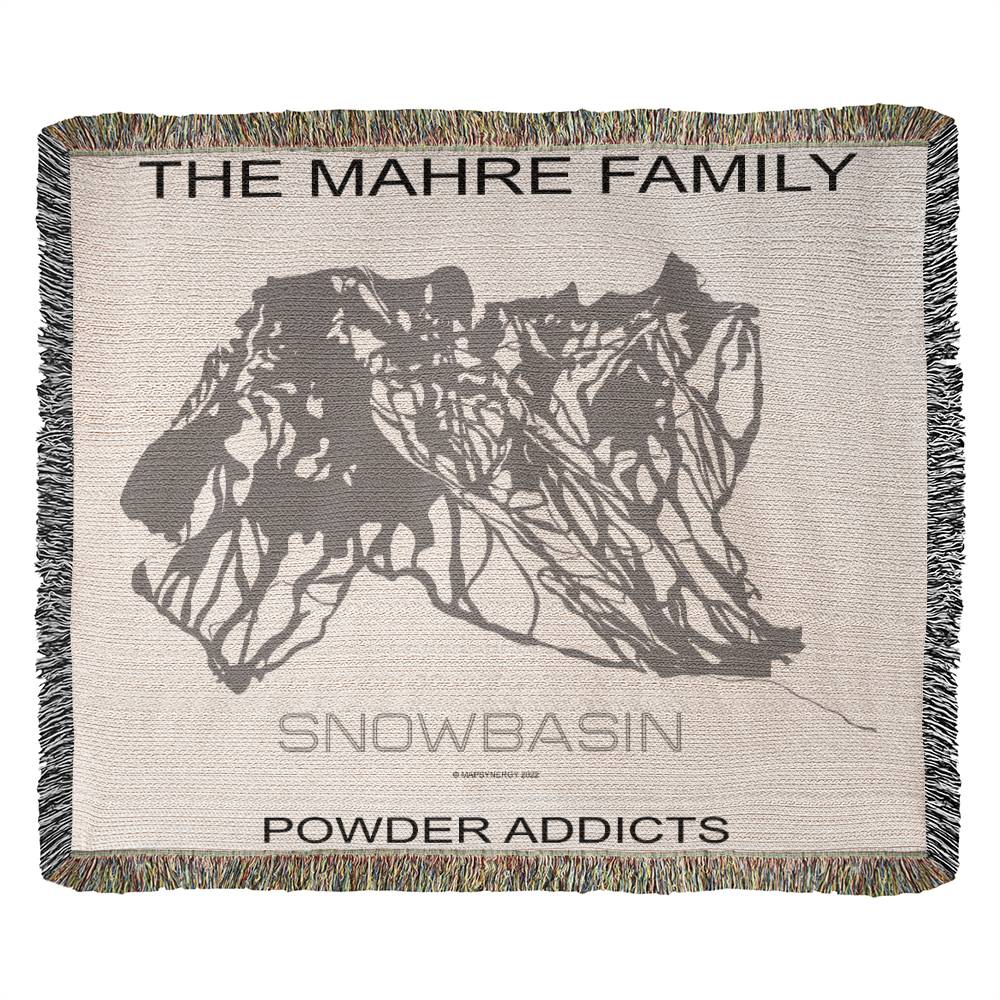PERSONALIZED SNOWBASIN, UTAH WOVEN BLANKET